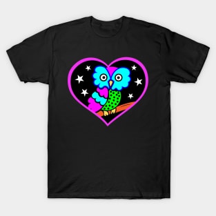 Cute Owl Valentine Heart T-Shirt